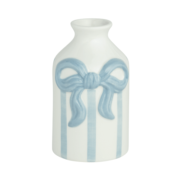 Small Striped Bow Bud Vase