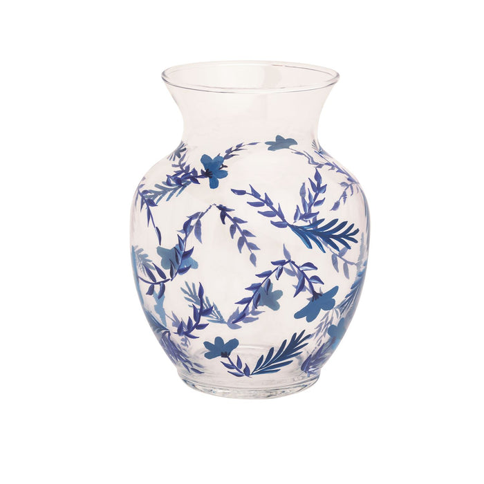 Vine Stem Blue Glass Vase