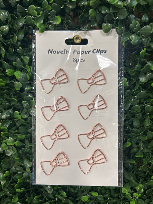 Rose Gold Bow Paper Clips- Set of 8