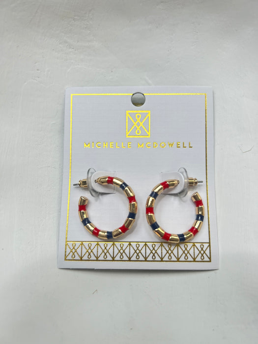 Red, Blue, & Gold Nellie Hoops- Perfect For Game Day To Show Your School Spirit!!