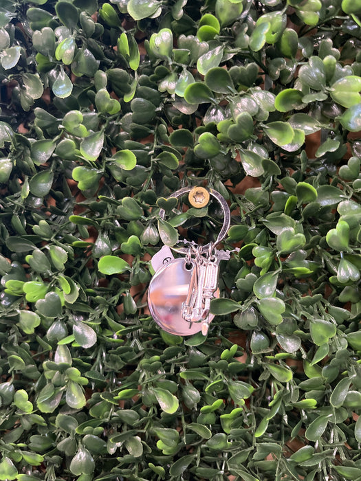 Silver Circle Keychain with Tools- Personalization Included with Price!