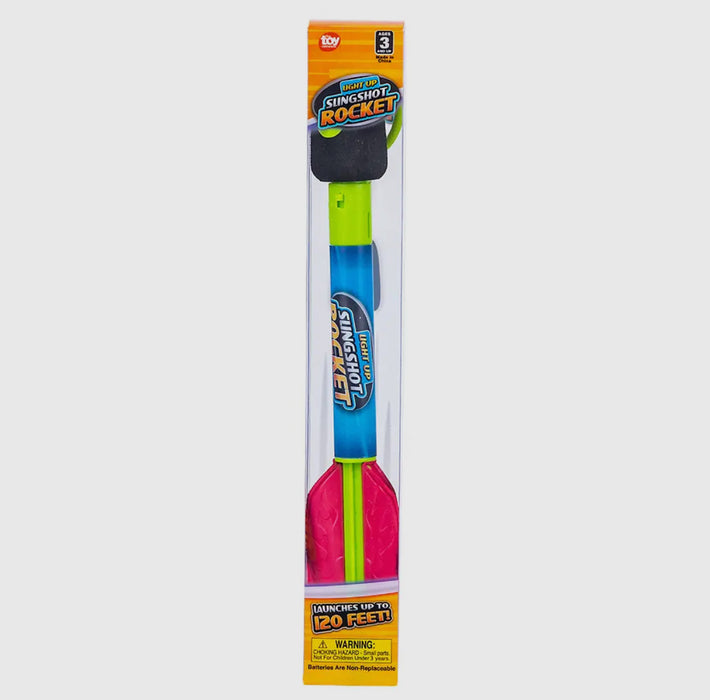 9.5" Light-Up Slingshot Rocket.  Launches up to 120 Feet