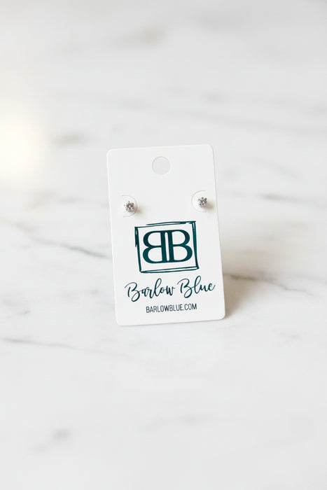 Waterproof Zirconia Stud Earrings | Gold or Silver | Non Tarnish Everyday Studs | 2mm 3mm 4mm