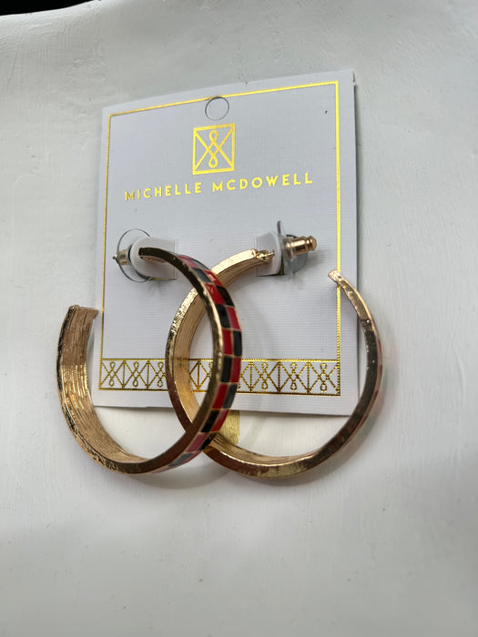 Red, Black, & Gold Checkered Sunny Hoops- Perfect For Game Day To Show Your School Spirit!!