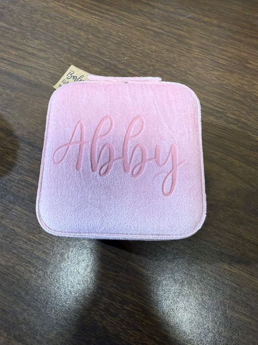 Personalized Small Zip Up Jewelry Box.  Available in Smooth Finish & Velvet.  *Personalization Included!