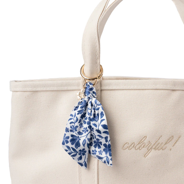 Porcelain Floral Satin Keychain