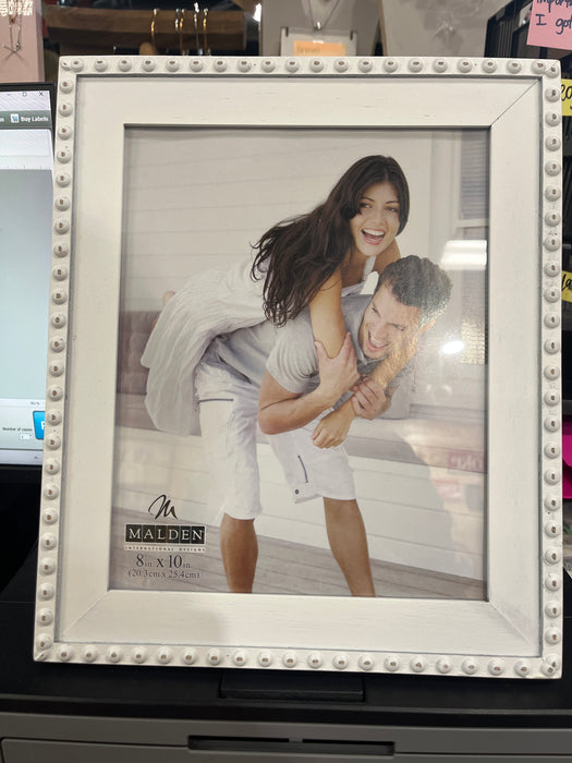 White Beaded Frame