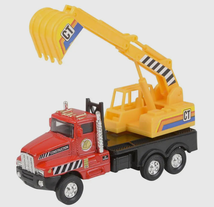 Die Cast Pull Back Construction Trucks.  5.25"