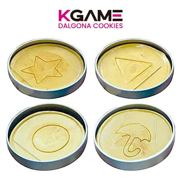 KGAME Dalgona Cookie Tin (2 Cookies) .  As Seen on Squid Games