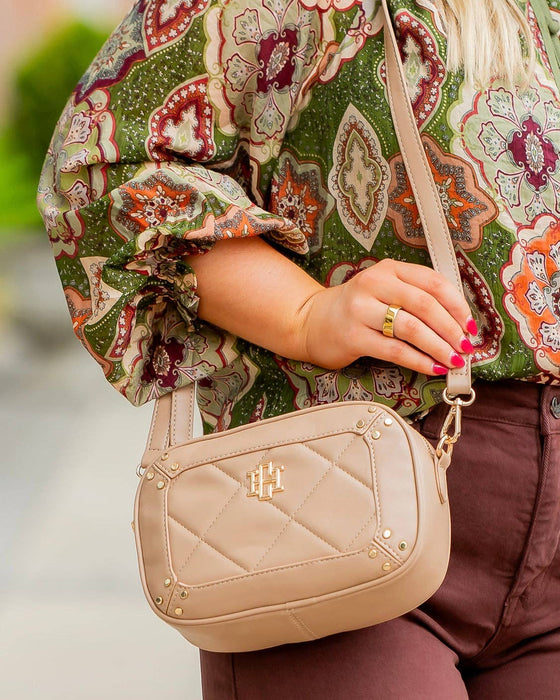 Sloane Latte Studded Crossbody by Caroline Hill