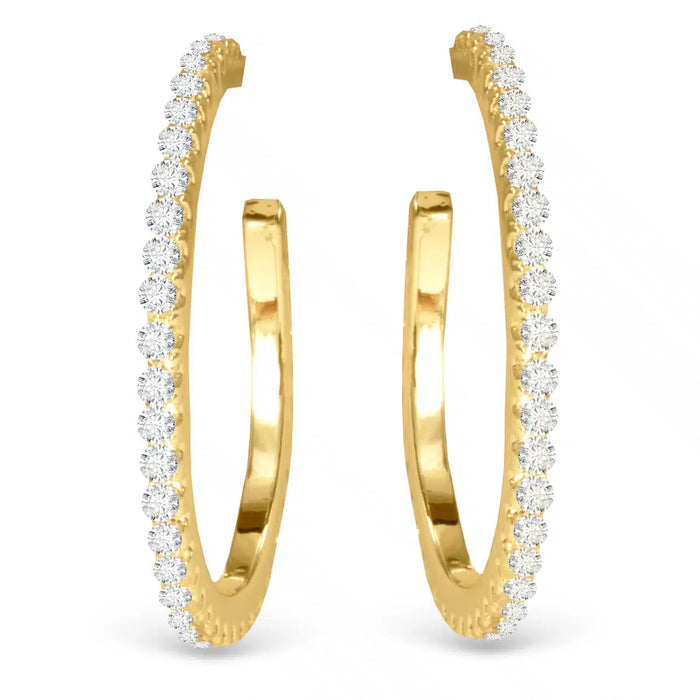 Micro-CZ Hoop Earrings - Gold