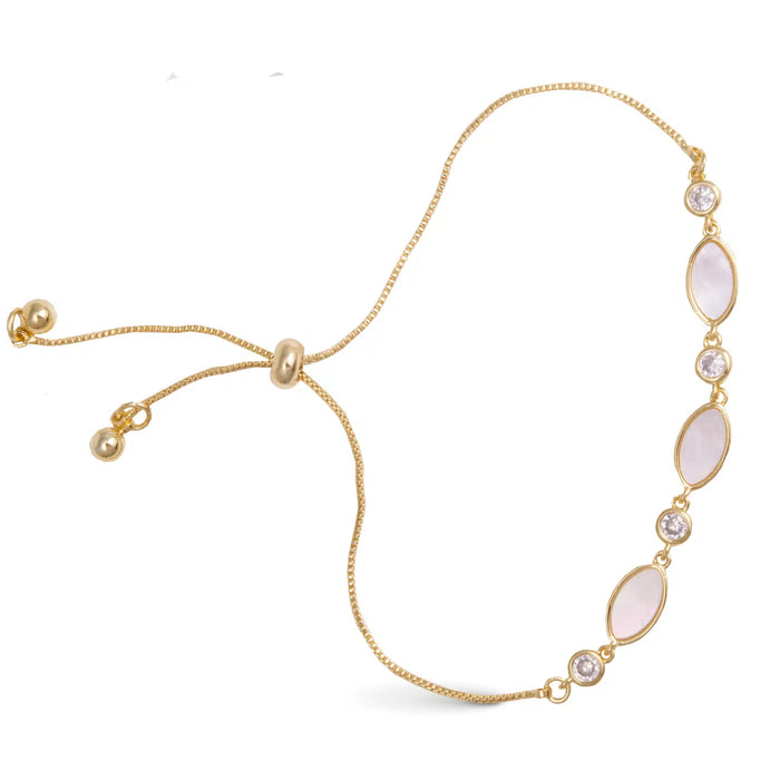 Marquis MOP and CZ Bracelet - Gold