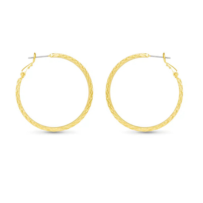 Leilani Polished Braided Large Hoop Gold