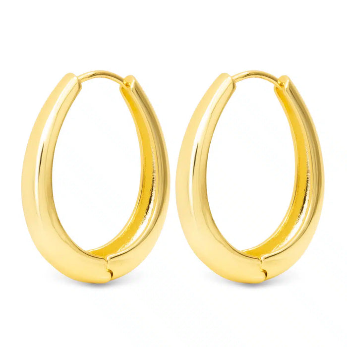 Judith Polished Large Oval Hoop Gold