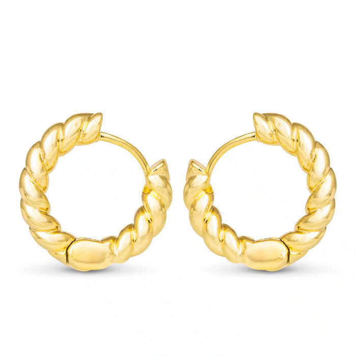 Clara Mini Gold Polished Rope Hoop