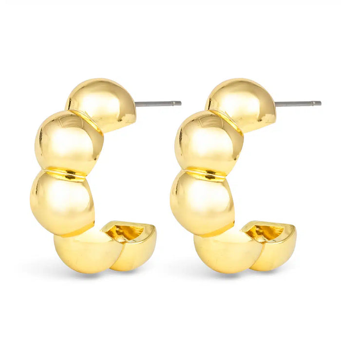 Jacqueline Polished Bubble Hoop Gold