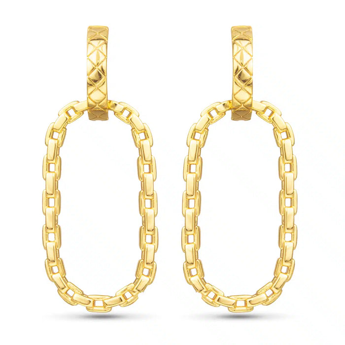Chiara Polished Chain Link Drop Gold