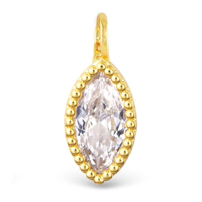 Clear CZ Marquise Charm - Gold