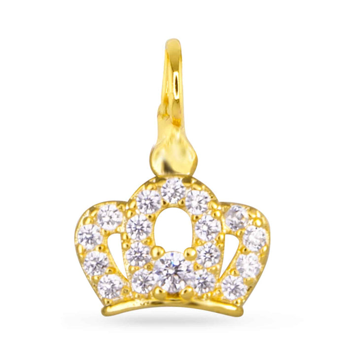 CZ Crown Charm - Gold