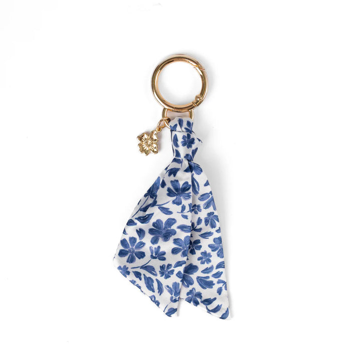 Porcelain Floral Satin Keychain