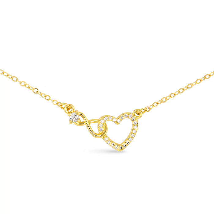 Heart & Infinity Necklace - Gold