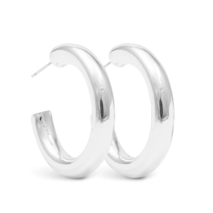 Silver Savannah Polished Hoop