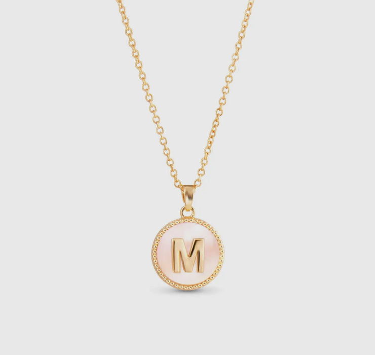 Mother of Pearl Initial Necklace