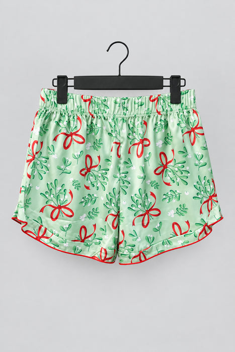 Under The Mistletoe Satin Pajama Shorts