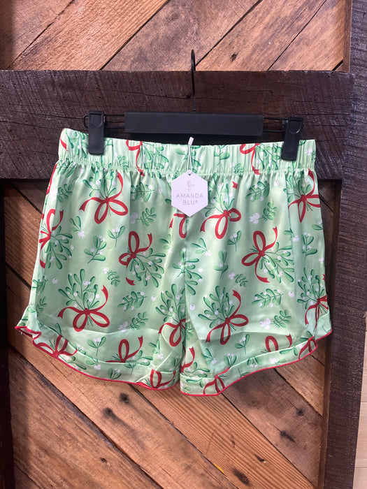 Under The Mistletoe Satin Shorts