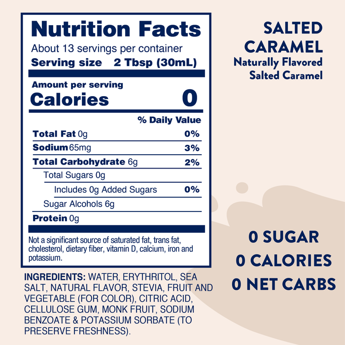 Naturally Sweetened Salted Caramel Syrup - 375ml