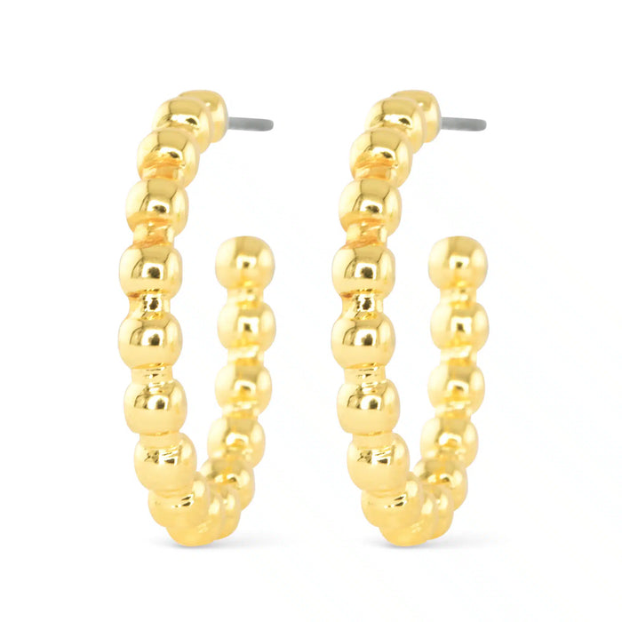 Gold Beaded Hoop Earrings