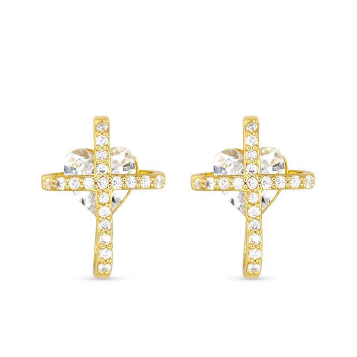 Cross & CZ earring