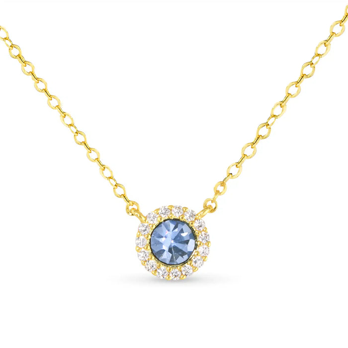 Gold / Blue Halo Necklace