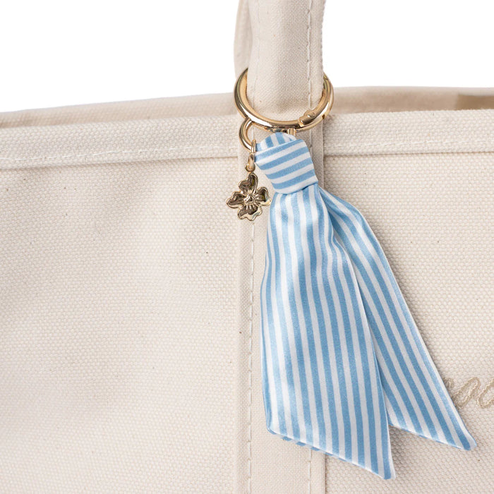 Blue Stripes Satin Keychain