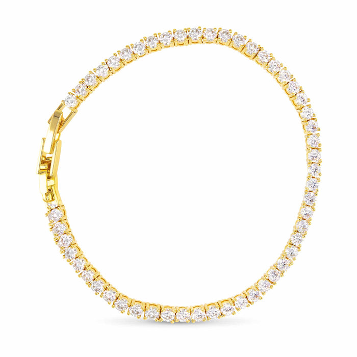 Gold CZ Traditional Tennis Bracelet