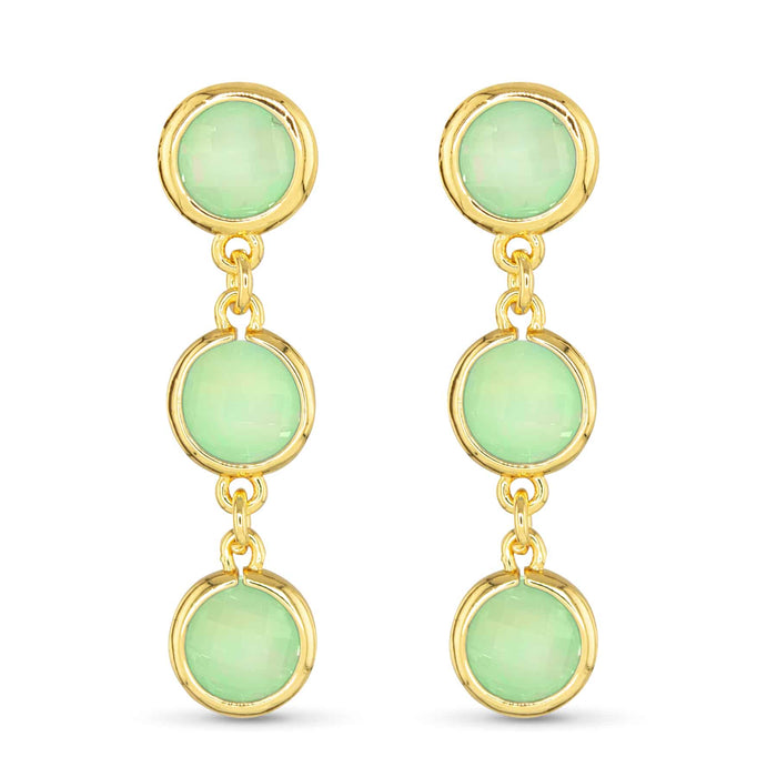 Green Faceted CZ Earrings