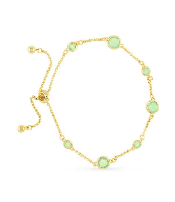 Gold Faceted CZ Necklace - green