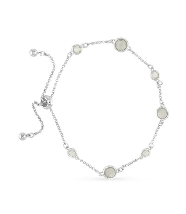 Silver Faceted CZ bracelet - Light Grey