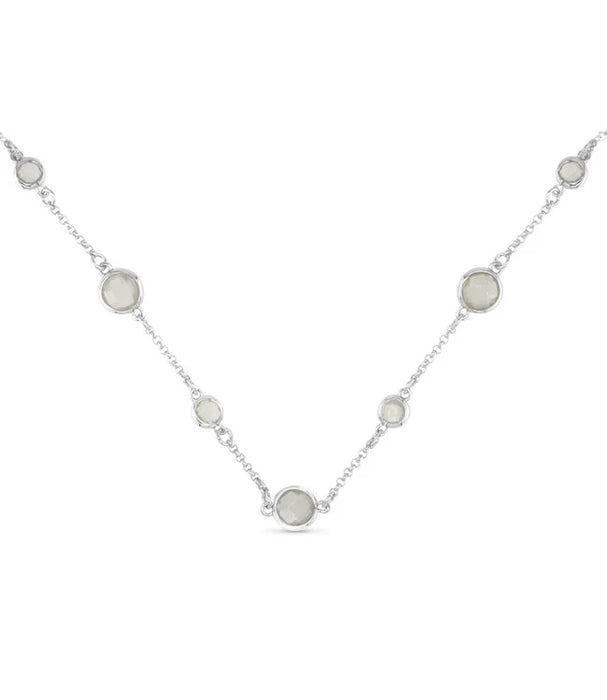 Silver Faceted CZ Necklace - Light Grey
