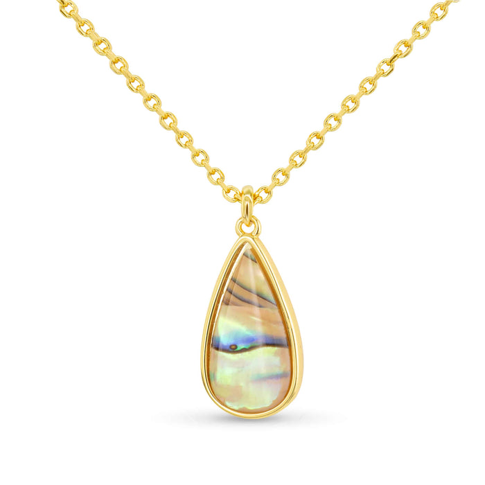 Gold Abalone Teardrop Necklace