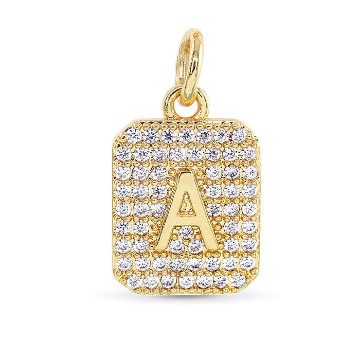 Gold CZ Initial Charms