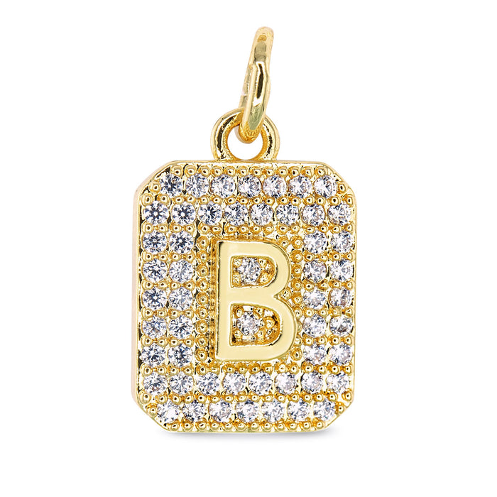 Gold CZ Initial Charms