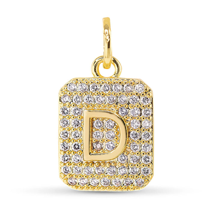 Gold CZ Initial Charms