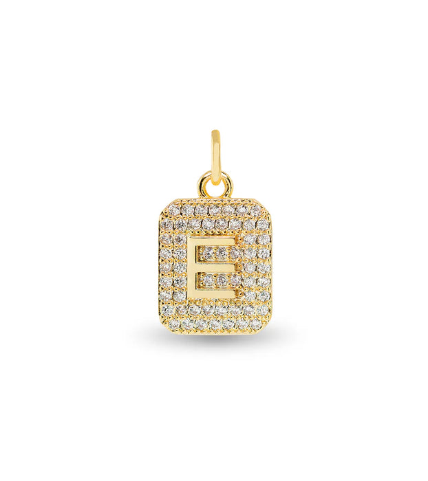 Gold CZ Initial Charms