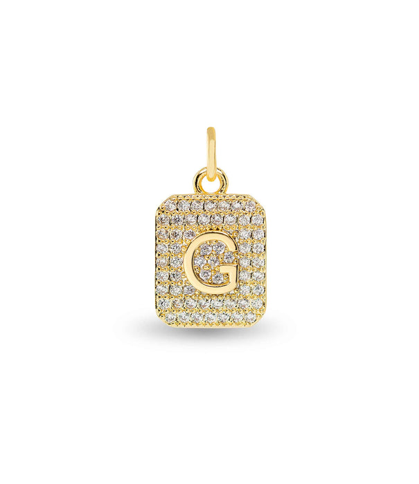 Gold CZ Initial Charms