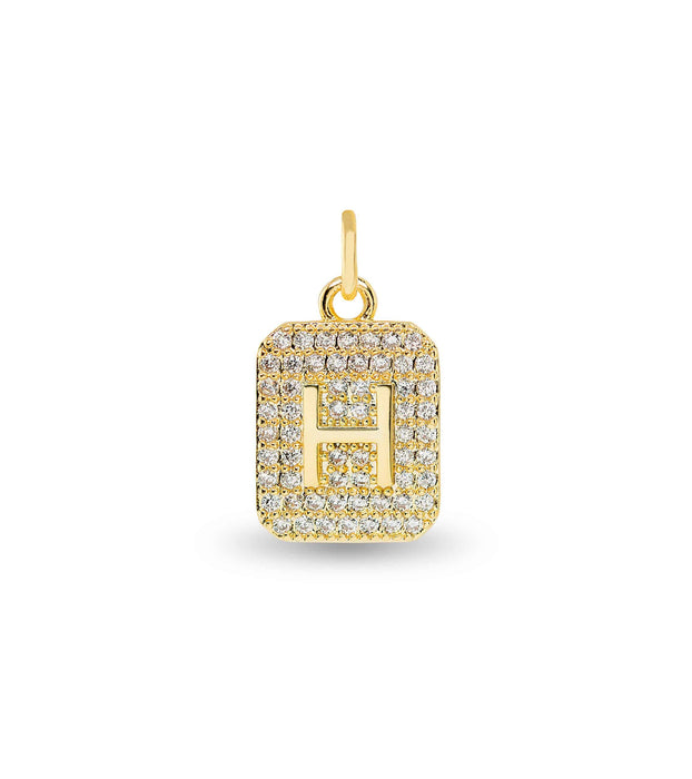 Gold CZ Initial Charms