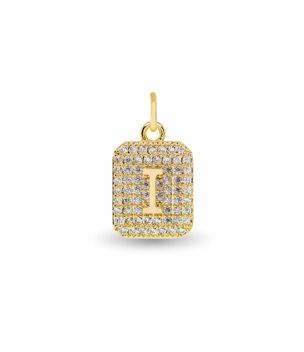 Gold CZ Initial Charms