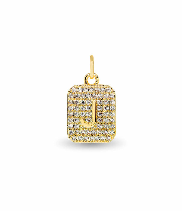 Gold CZ Initial Charms