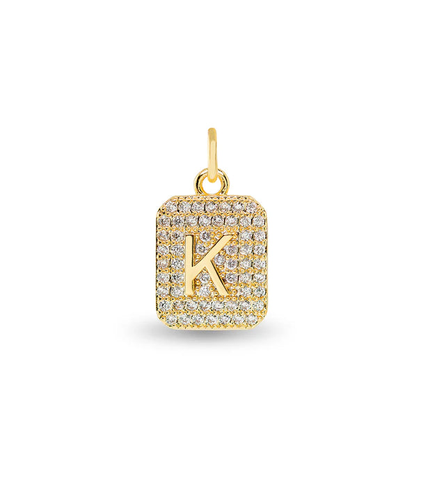 Gold CZ Initial Charms