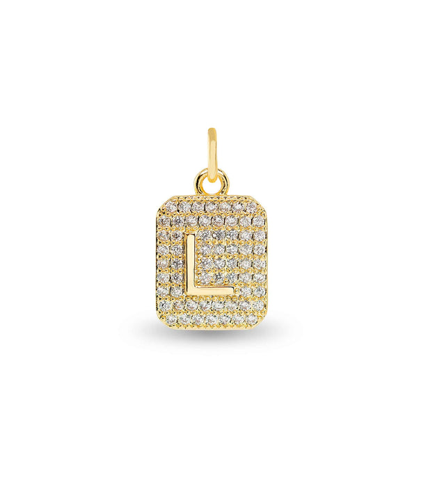 Gold CZ Initial Charms